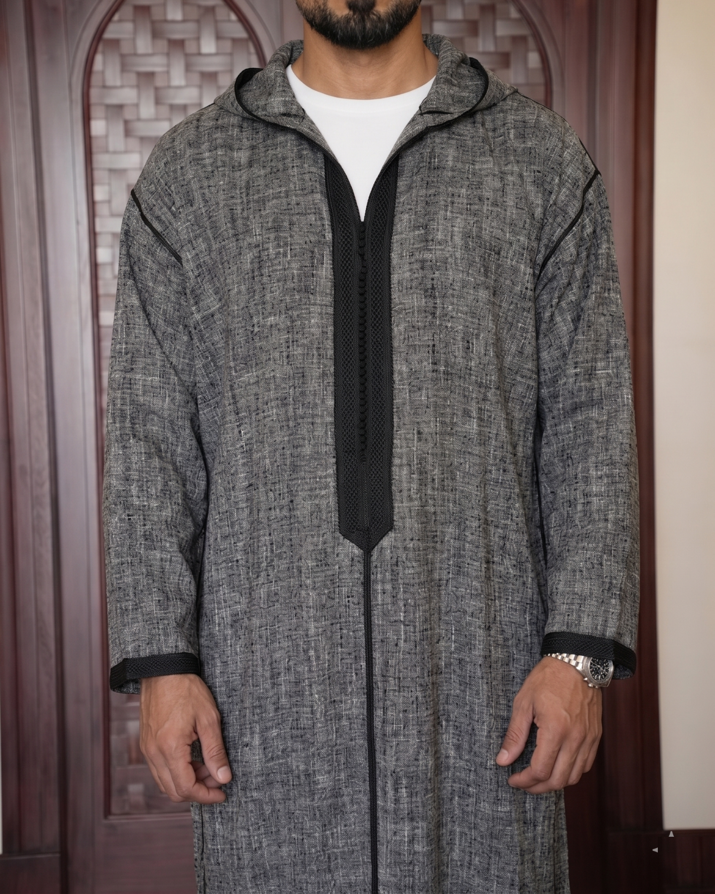 Moroccan Grey Hooded Thobe