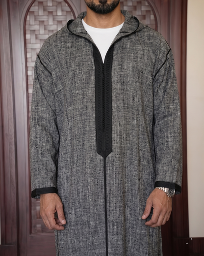 Moroccan Grey Hooded Thobe