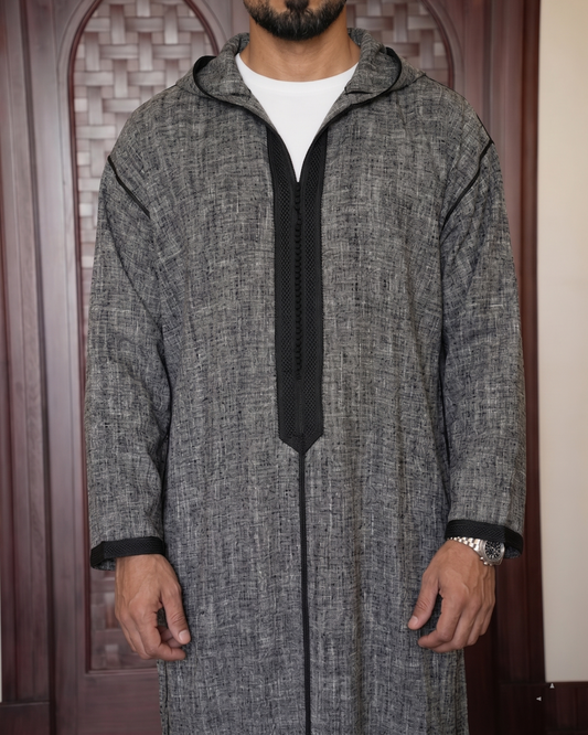 Moroccan Grey Hooded Thobe