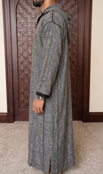 Moroccan Grey Hooded Thobe